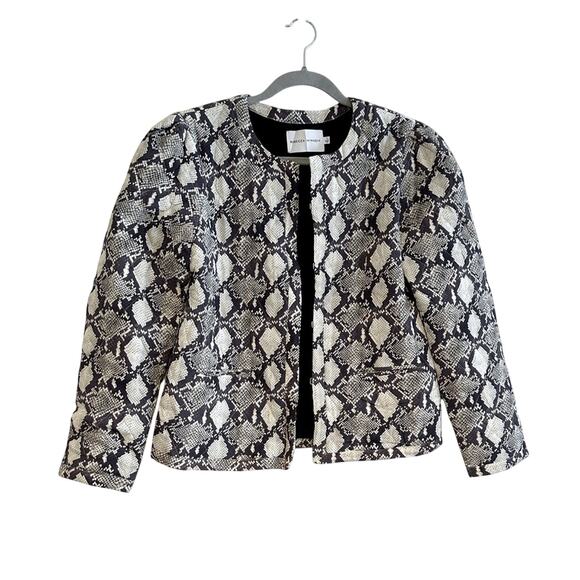 Rebecca Minkoff Shay Jacket Snake Size Small Print Quilted Crew Neck EUC - Picture 2 of 8